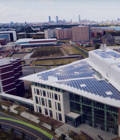 solar panels at UMass Boston