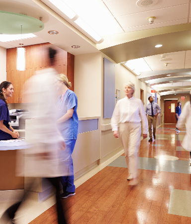 inside a busy hospital