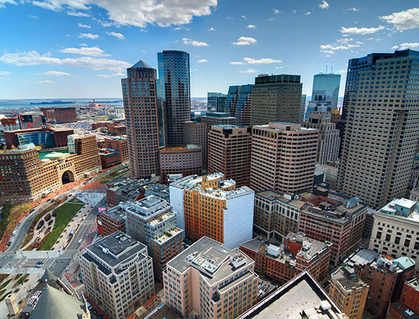 Aerial photo of Boston, MA