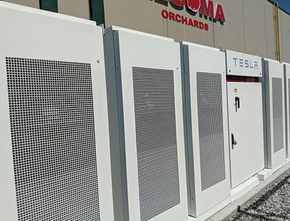 Enel X battery energy storage system at Algoma Orchards