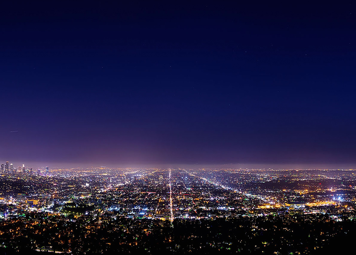 aerial photo of city at night
