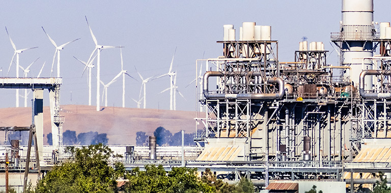 Natural gas power plant and wind farm, San Fransisco, CA