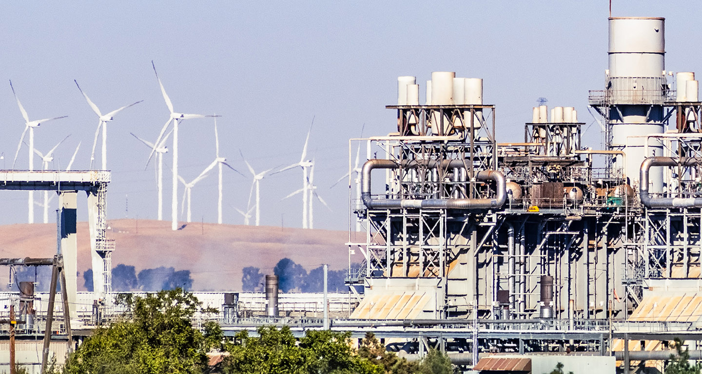 Natural gas power plant and wind farm, San Fransisco, CA