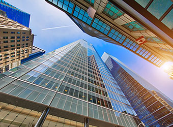 Ontario skyscrapers from below