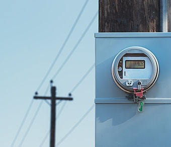 electricity meter on power pole