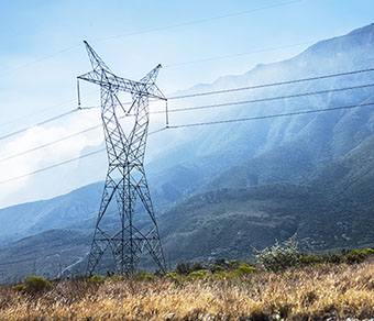 electricity pylon near mountains in Mexico