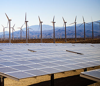 renewable energy wind turbines and solar panels